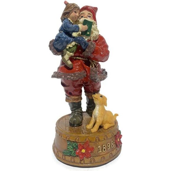 Home for the Holidays Visions of Santa 1898 Resin Santa Musical Figure 10" - Picture 1 of 14